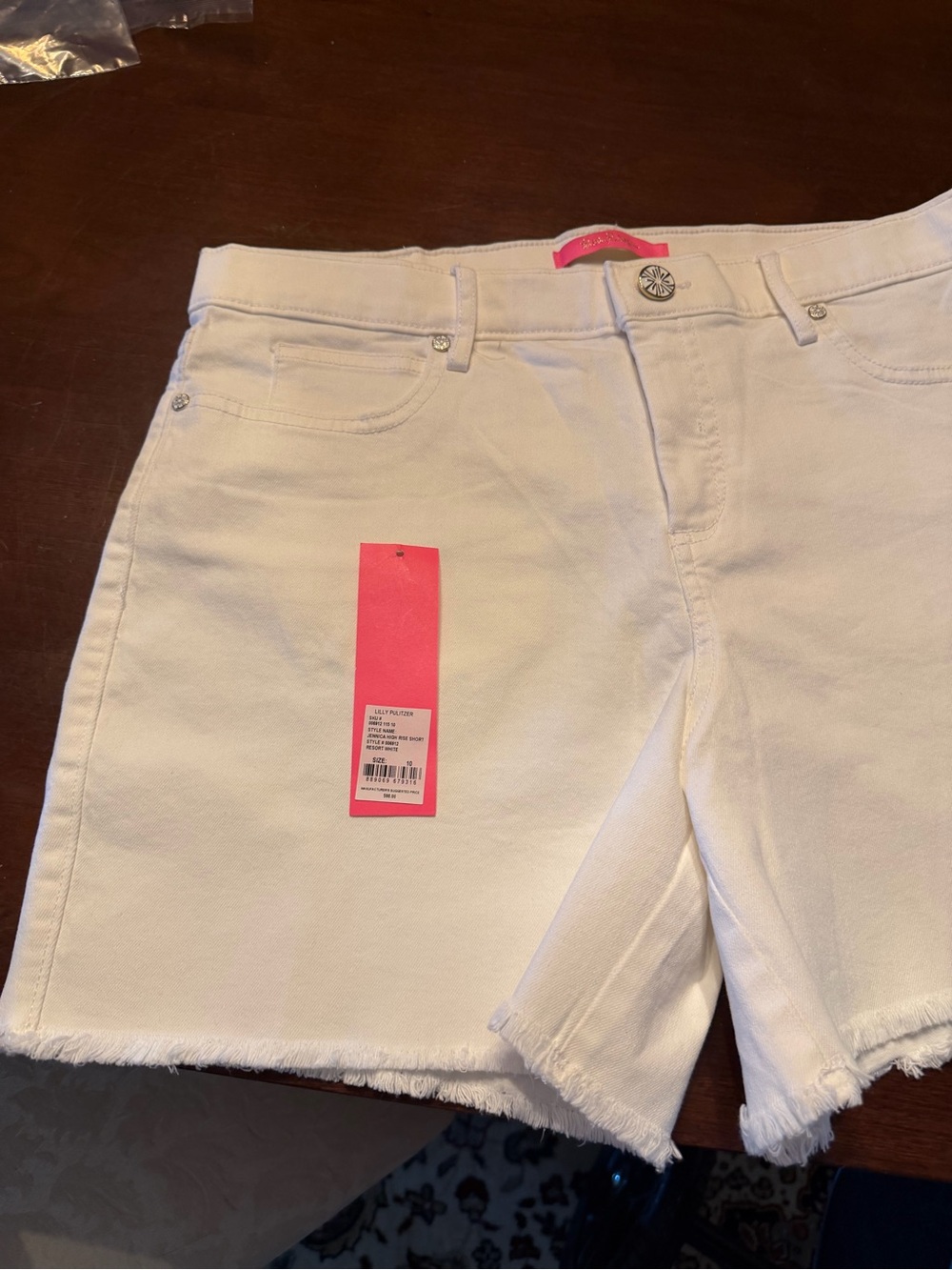 Lilly Pulitzer White Frayed Hem Denim Shorts NWT - Picture 11 of 11